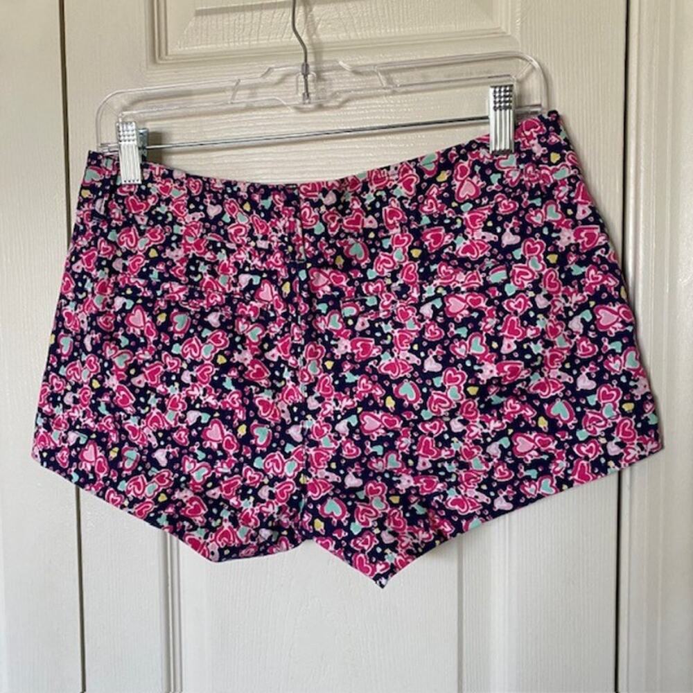 Lilly Pulitzer Candy Heart Print Walsh Hot‎ Pants Shorts 3" Women's Size 2 - Picture 2 of 9
